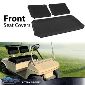 Fit For 1982-2000 PRE-2000 DS Golf Cart Black Club Car Front PU Seat Covers 3Pcs - Picture 1 of 12