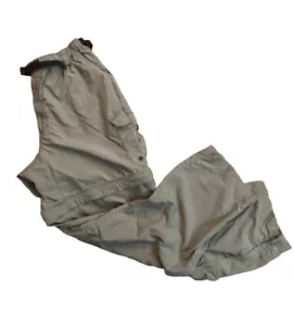 Rei Men's M Zip Off Belted Convertible Hiking Cargo Pants Shorts Beige READ INFO - Picture 1 of 17