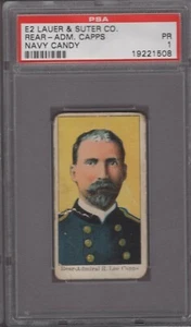 1910 E2 Lauer & Suter Co. Navy Candy Rear-Adm. Capps Graded PSA 1 - Bild 1 von 2
