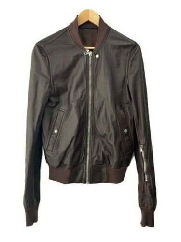 Giacca Rick Owens Single Rider Taglia 36 Pelle di Pecora Bordeaux 