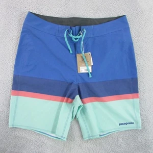 Patagonia Board Shorts Mens Size W30 Blue Swim Topa Stripe NEW - Picture 1 of 10