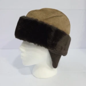 VTG Union Hatters Trapper Hat Size Large Rabbit Fur Quilt Lined 1940s USA MADE - Picture 1 of 10