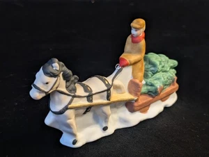 Vintage Dickensville NOMA Pferd & Wagen Weihnachtsdorf Porzellan Figur 1990 - Bild 1 von 5