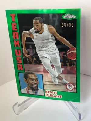 2024 Topps Chrome U.S. Olympic Team Kevin Durant Green Refractor /99 - Image 1 of 4