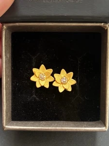 Designerschmuck von Bernd Wolf Ohrstecker & Collier Blattgold 2x getragen - Bild 1 von 5