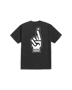 Loser Machine Men's Good Luck Fingers Stock T-Shirt Black T-Shirts - Picture 1 of 2
