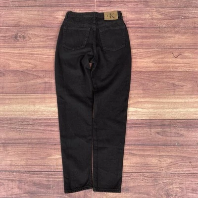 Vintage 90s Women's Calvin Klein Black Dark Wash Denim Jeans Size 5 27x29 - Image 1 of 4