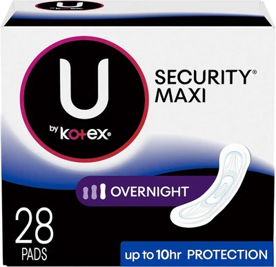 U от Kotex Security макси ночные подушечки, стандартные, без запаха, 28 штук стандартные  - Изображение 1 из 4