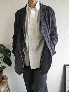 ARMANI COLLEZIONI nylon Jacket Blouson Men Size 52 Wrinkle processing - Picture 1 of 15