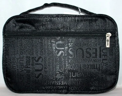 Bible Cover Brand NEW Name Of Jesus Jacquard Black XL Fits 9 7/8 x 6 3/4 x 1 1/2 - image 1 of 3