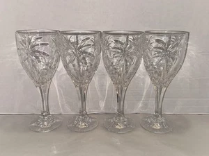 4 Stück Shannon Godinger South Beach Kristall Palme Wein Stiel Kelch Gläser 8 Zoll - Bild 1 von 10