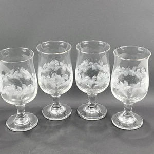 4er Set Libbey Holiday Accents geätzter Tannenzapfen 12 Unzen Wein-/Trinkgläser - Bild 1 von 8