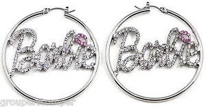 Nuevos pendientes de aro de estrás de cristal estilo Barbie - Imagen 1 de 33