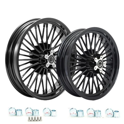 Ruedas de radios gruesos 18X3,5 16X3,5 para Harley Softail Fatboy Deuce Springer FLSTF Foto 1 de 4