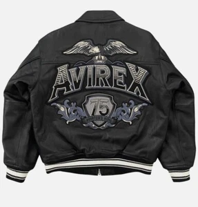 Avirex Black Cowhide Leather Jacket – Aviator’s King 75 Edition - Picture 1 of 4