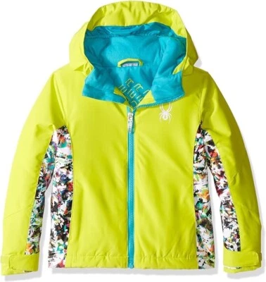 Spyder Charm Ski Jacket girls Yellow Multi Sz XL  235322 snowboard coat NEW - Image 1 of 4