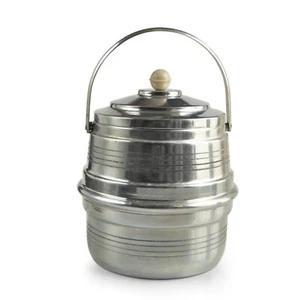 Eisbehälter Eiseimer Deckeldose Retro Vintage Chrom - Bild 1 von 3