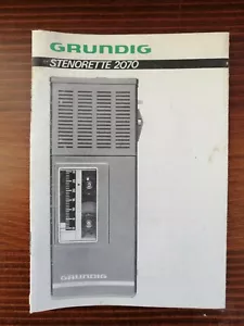 SALE VTG MANUAL ONLY! TAPE GRUNDIG dh 2070 Cassette recorder player stenorette - Picture 1 of 7