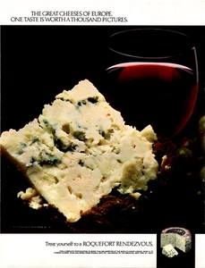 1983 Roquefort Cheese Great Cheeses Of Europe Vintage Print Ad Full Page - Picture 1 of 1
