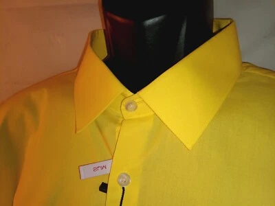 NUEVO CON ETIQUETAS Camisa Hombre S. Ferrar XXL 18-18.5 34/35 Amarillo Manga Larga  Foto 1 de 4