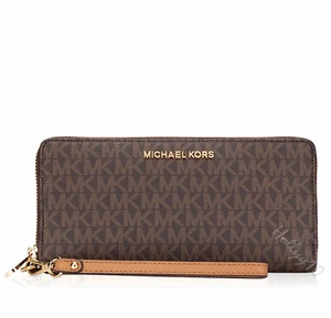 Portefeuille Michael Kors portefeuille portefeuille jet set travel continental marron - Photo 1 sur 11