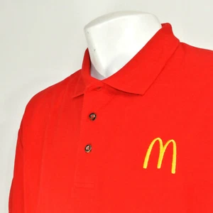McDONALD'S Hamburgers Employee Uniform Polo Shirt Red Size M Medium NEW - Picture 1 of 6