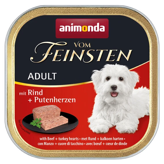 animonda Vom Feinsten Adult Rind Putenherzen 22x 150 g Hundefutter Nassfutter - Bild 1 von 1