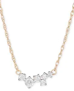 Elsie May Diamond Random Cluster Collar Necklace (1/8 ct. t.w.) in 14k Gold - Picture 1 of 2