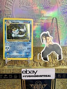 Vaporeon - 12/64 - Holo Rare Jungle Set TCG - Pokemon Card - MP +STICKER