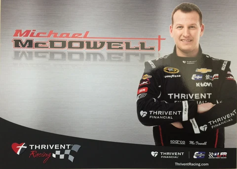2016 MICHAEL MCDOWELL "THRIVENT RACING" NASCAR SPRINT CUP POSTCARD Cover