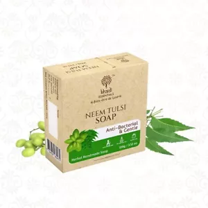 Khadi Essentials Neem & Tulsi Handmade Herbal Soap 100 gm - Picture 1 of 4