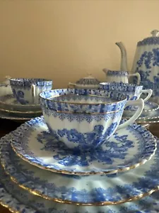 Edel Antik Art Déco Porzellan Kaffeeservice China Blau Echt Tuppack Tiefenfurt - Bild 1 von 17