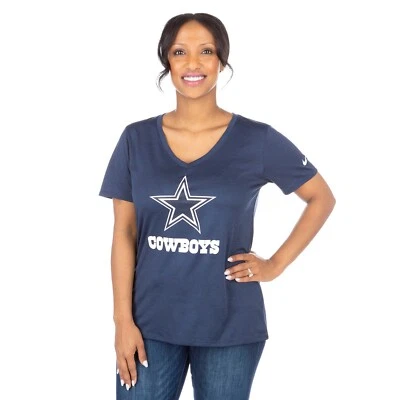 New Nike Dallas Cowboys NFL Football Women's Small Dri-Fit Touch V-Neck T-Shirt - Изображение 1 из 4