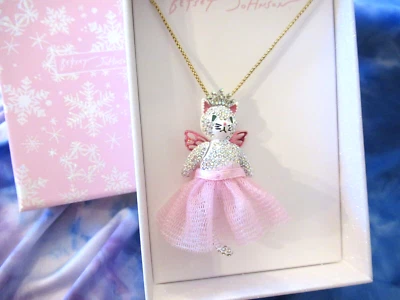 Betsey Johnson Gato Hada Princesa Colgante Movible Cola Piernas Deslizante Collar CAJA Foto 1 de 3