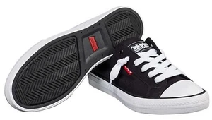 NEW Levi's Black Denim Girls Stan G Canvas Sneakers Gym Shoes New in Box 1091100 - Picture 1 of 3