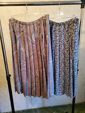 Lot Of 2 New Maxi Skirt Size 20W by Koret Rust, green multi colored Pleated Beau