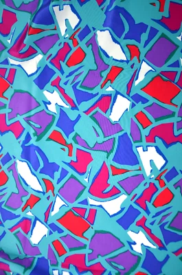 Stained Glass TOYOBO Fabric PopArt Silky Japanese Vtg 90s Retro Mod GoodLife 5yd - Image 1 of 3