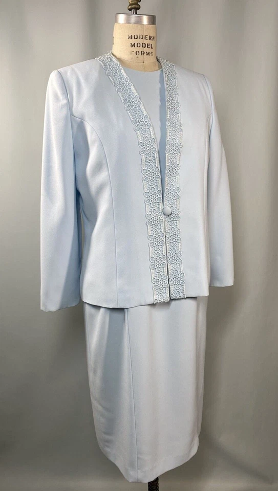 Chaqueta y Vestido Vintage Dos Piezas TALLA 8 Funda Azul HENRY LEE 60s 70s 80s 90s Foto 1 de 4