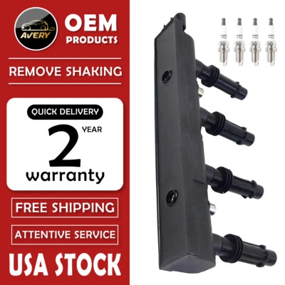 Ignition Coil + 4X Spark Plug For Buick Cadillac ELR Chevy Cruze Sonic UF669 - Image 1 of 4