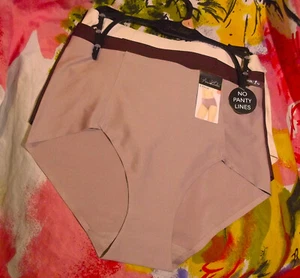 3 NEW PRIMA VALENTINA 77309 DPK/BWN/LB NO PANTY LINES MF HI-CUT BRIEF PANTIES L - Picture 1 of 2