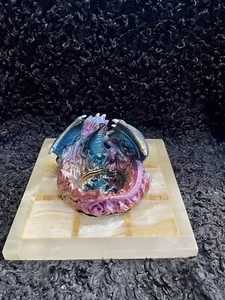 Teal/Pink Dragon With Mirrored Base (D1) - Picture 1 of 4
