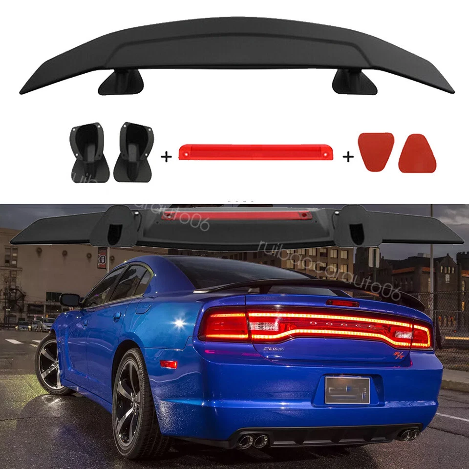 For Dodge Charger Daytona 46" Matte Black Spoiler Wing Rear Trunk Wing GT Style Foto 1 de 4