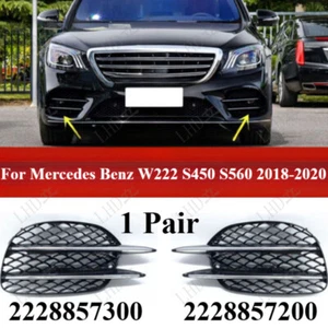 1 Pair Front Bumper Outer Cover Grille For Mercedes Benz W222 S450 S560 2018-20 - Picture 1 of 3