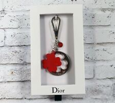 Christian Dior Bag Charm Keyring Keychain Novelty RED Lucky Four Leaf Clover