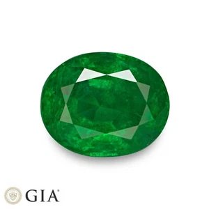 GIA Certified ZAMBIAN Emerald 4.82 Ct. Natural GRASS GREEN Oval EXQUISITE Loose - Picture 1 of 7