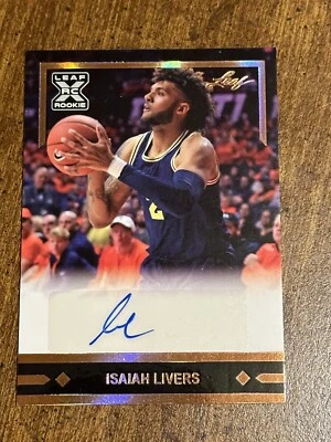 ISAIAH LIVERS 2021-22 Leaf Memories Autograph DETROIT PISTONS Michigan - Image 1 of 2