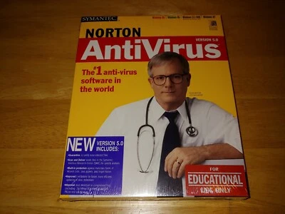 Vintage Symantec Norton Antivirus Software Version 5.0 1998 Brand New Sealed - Image 1 of 3