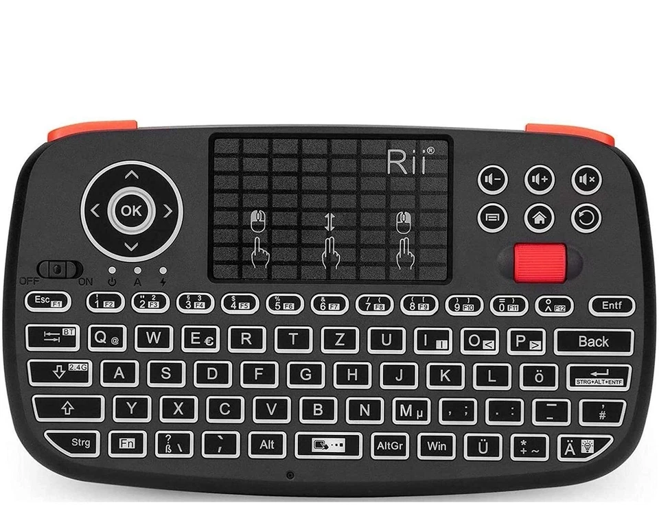 Rii i4 | Dualmodus Tastatur Touchpad Backlit Keyboard | QWERTZ - Bild 1 von 1