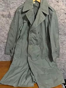 Vtg Vietnam Era Army Rain Trench 8405-965-2161 Quarpel 274 Officer Olive 42R - Picture 1 of 9