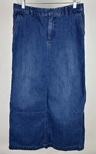 Maxi Falda Denim Vintage Y2K BANANA REPUBLIC S tiro bajo lavado medio minimalista - Imagen 1 de 10